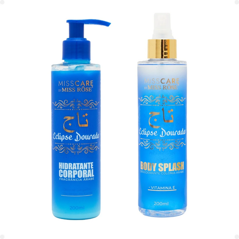 Kit Body Splash + Hidratante Corporal Linha Árabe Eclipse Dourado - Miss Rôse