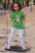 Playera Cuello Redondo Manga Corta para Niña Diseño Perrito Cafe