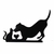 Enfeite de Prateleira "Cão e Gato" Preto
