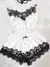 Moda sexy pijamas de renda conjunto roupa interior feminina sem mangas pijamas d na internet