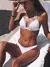 2025 halter sutiã copo biquíni sexy maiô feminino branco banho feminino push
