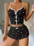 Conjunto de pijamas femininos com estampa de coração, tecido canelado macio co - comprar online