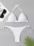 2025 halter sutiã copo biquíni sexy maiô feminino branco banho feminino push na internet