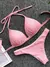 2025 halter sutiã copo biquíni sexy maiô feminino branco banho feminino push