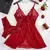 Imagem do Transparente vermelho sexy lingerie roupa interior feminina ver através de pija