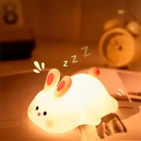 Luminária e Abajur de Coelho com Luz Quente Confortável