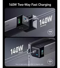 Cargador Portátil Anker 737 Power Bank 24000mAh, 3 Puertos, Salida 140W, Pantalla Digital, Compatible con iPhone, MacBook y Más, Color Negro - comprar en línea