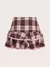 Falda de cuadros ribete con encaje cute - comprar online