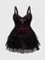 vestido gotico rojo y negro