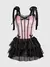 Vestido midi rosa con negro gotic - comprar online