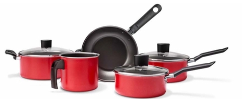 Jogo Panela garlic Brinox 5 pçs vermelho Con. Panela