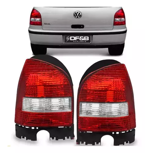 Par Lanterna Traseira Gol G3 99 a 05 Bicolor Com Aba Preta