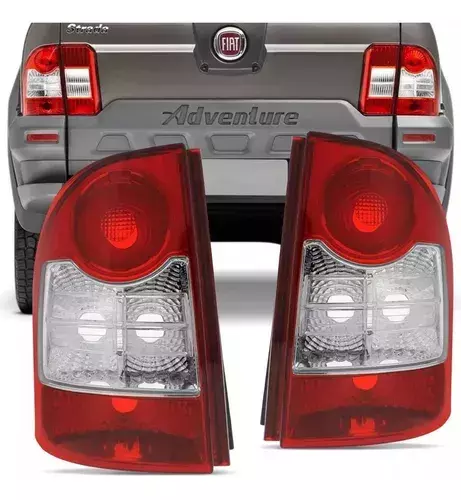 Par Lanterna Traseira Bicolor Cristal Fiat Strada 2010 a 2013