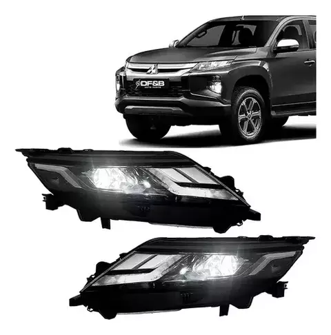 Par Farol L200 Triton 2021 a 2023 Regulagem Elétrica Acrílico