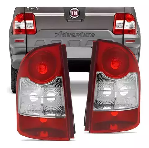 Par Lanterna Traseira Bicolor Cristal Fiat Strada 2010 a 2013