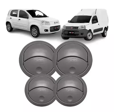 KIT DIFUSOR AR UNO FIORINO 4 PECAS CINZA