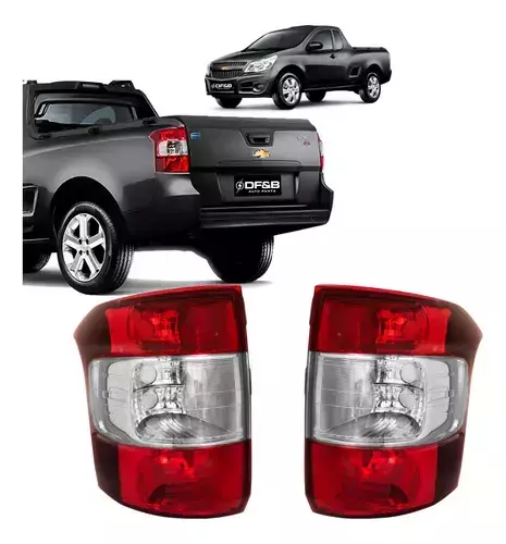 Par Lanterna Traseira Bicolor Chevrolet Montana 2011 a 2021