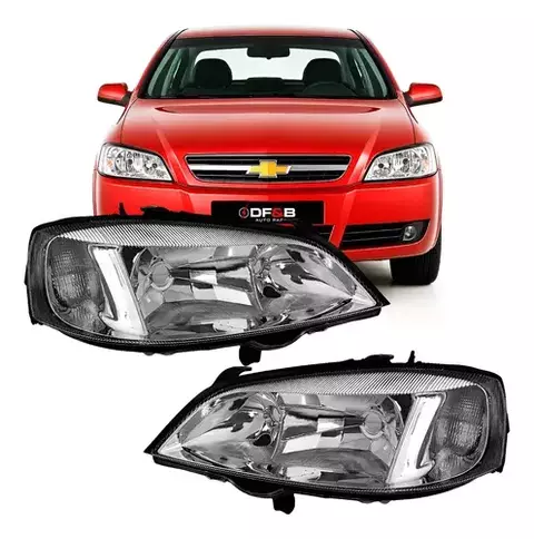 Farol Dianteiro Foco Duplo Cromado Astra 1998 a 2002
