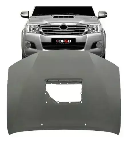 Capô Hilux 2012 2013 com Furo para Saída de Ar Cinza