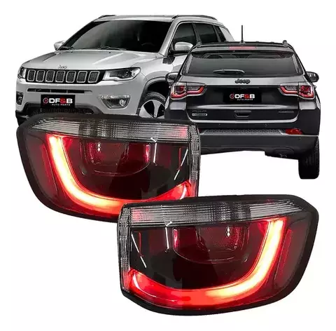 Par Lanterna Traseira Canto LED Jeep Compass 2017 a 2021