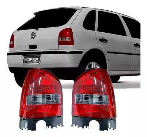 Par Lanterna Traseira Gol G3 99 a 05 Fumê Aba Preta