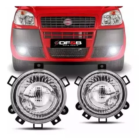 Par Farol de Milha Doblò 2004 a 2009 Lente Lisa Encaixe H1