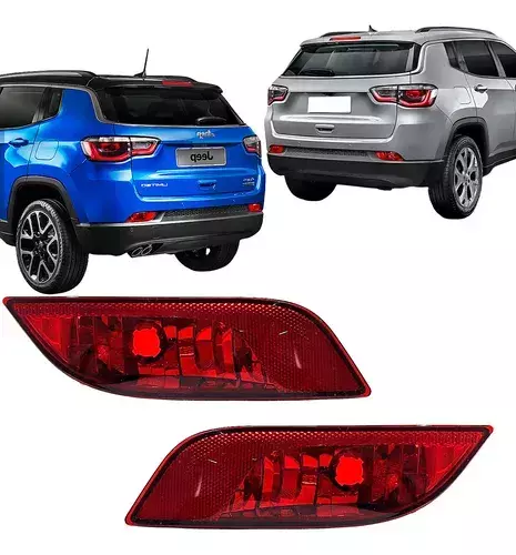 Par Lanterna Refletor Traseiro Parachoque Jeep Compass 2017 a 2025