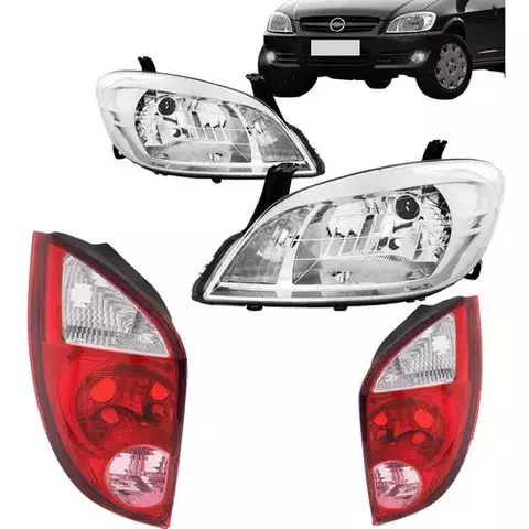 Kit Farol Dianteiro Foco Simples e Lanterna Fumê Celta 2007 a 2015