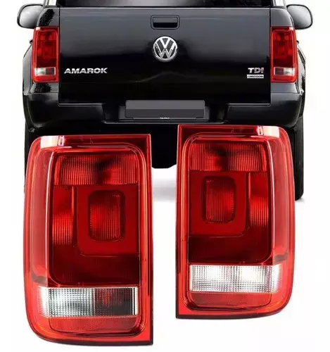 Par Lanterna Traseira Amarok Bicolor 2010 a 2014 Acrílico