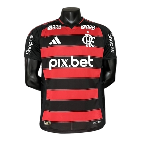 Camisa Flamengo I 25/26 - Jogador Adidas Masculina - Vermelha e preta e Com Patrocínio