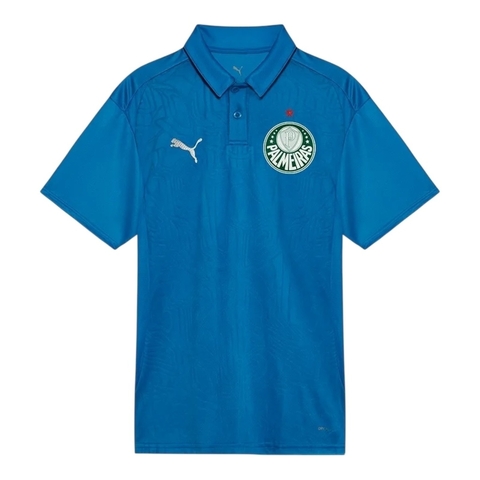 Camisa Polo Palmeiras Treino 25/26 - Torcedor Puma Masculina - Azul