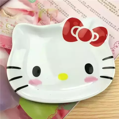 Minha melodia sanrio prato de jantar olá kitty anime bebê crianças kawaii pir
