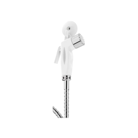 DUCHA HIGIÊNICA POP COM REGISTRO ABS CROMADO GATILHO ABS BRANCO FLEXIVEL 1,20M - BLUKIT - comprar online