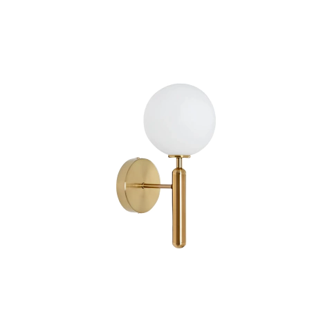 ARANDELA METAL/VIDRO COM BOLA 1X E14 DOURADA - CINDERELLA DECOR