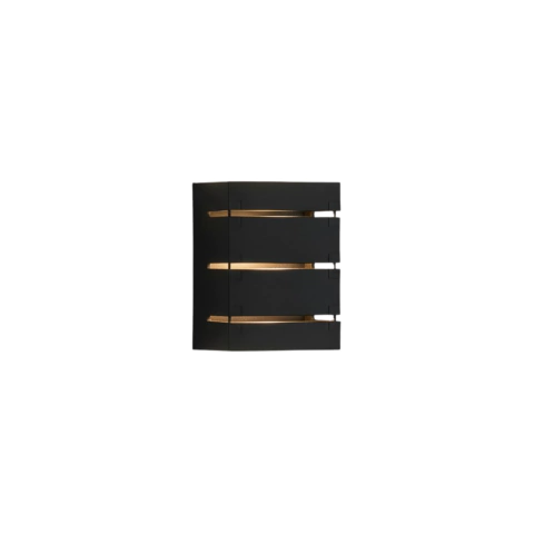 ARANDELA ONIX ABS LENTE CRISTAL/RISCO HORIZONTAL 1X E27 PRETA - DITAL - comprar online