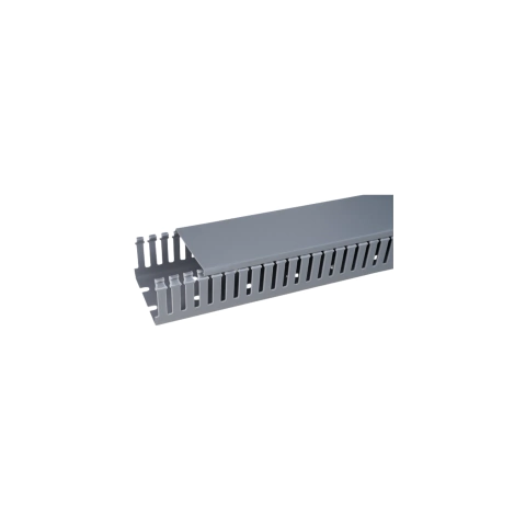 CANALETA PVC HD5P PAREDE ABERTA 80 X 50MM COM TAMPA CINZA - METRO - HELLERMANN - comprar online