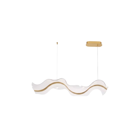 PENDENTE SINUOUS ALUMINIO/ACRILICO DOURADO 42W BIVOLT LED 3000K 120CM C/3M DE CABO - SKYLIGHT - comprar online