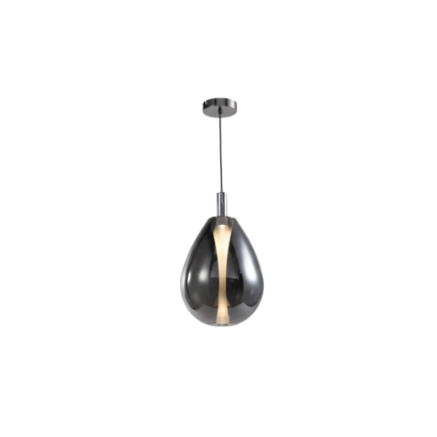 PENDENTE THUNDER METAL/VIDRO CROMADO/FUME 4W BIVOLT LED 3000K PEQUENO - SKYLIGHT - comprar online