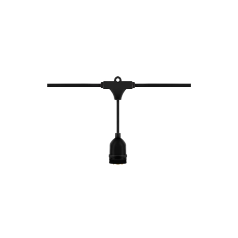 VARAL DE LUZ 8X E27 5,50M PRETO - STELLA - comprar online