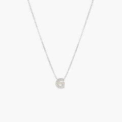 Colar Letra G Telada Pequena 45cm +5cm extensor - Prata 925
