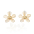 Brinco Flor com Pedra Olho de Gato - Banhado a ouro 18k