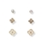 Trio de Brinco Trevo - Banhado em Ouro 18k