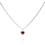 Colar Ponto de Luz Coração vermelho 40cm - Prata 925