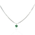 Colar Ponto de Luz Coração Verde 40cm - Prata 925