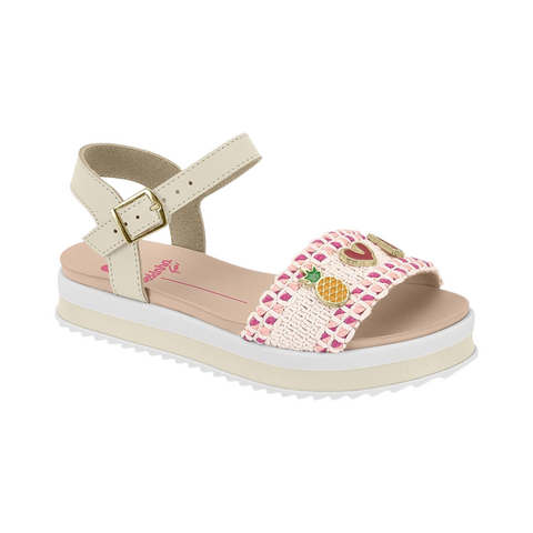 Sandália Infantil Molekinha Flat Plataforma Baixa Frutas
