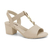 Sandália Feminina Salto Bloco Médio Almond Enfeite Dourado Comfortflex 2457402