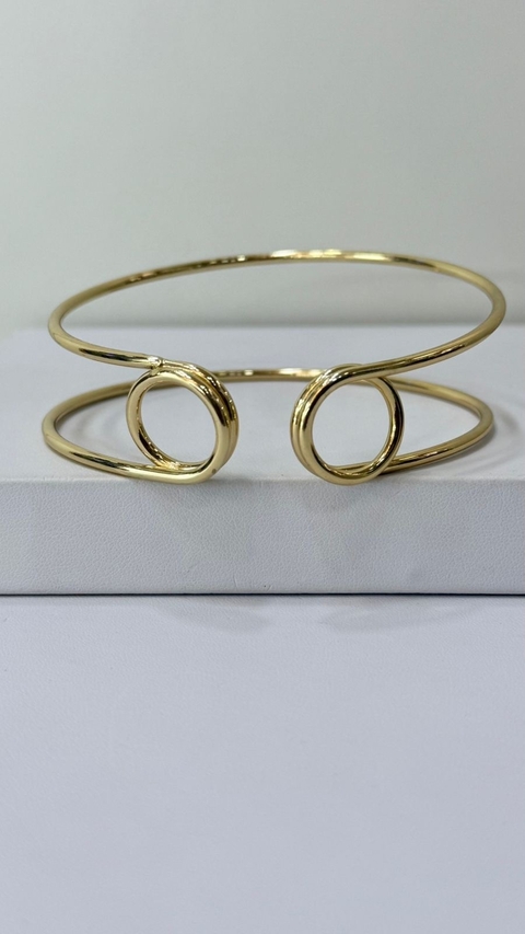 Bracelete semi aberto duplo