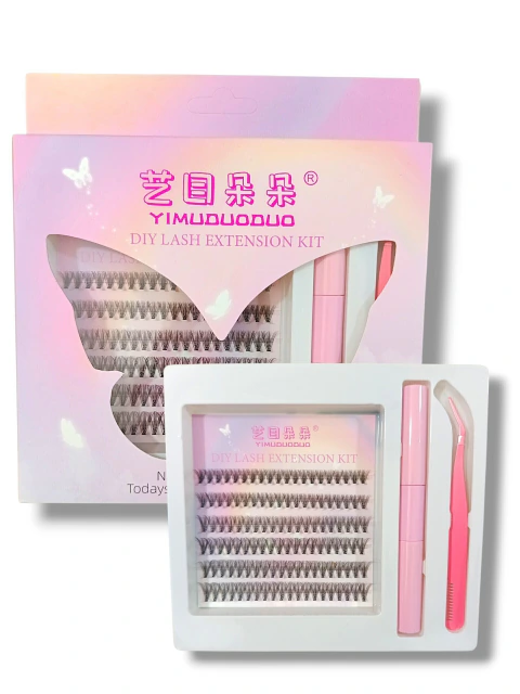 kit de extensiones de pestañas individuales DIY Yimuduoduo