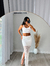 Conjunto Cropped e Saia de Renda com Fenda Lateral Branco | C0001 - Bellecour