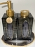 KIT LAVABO COM DIFUSOR E SABONETEIRA DE VIDRO PRETO E PLATTER (TIPO 2) na internet
